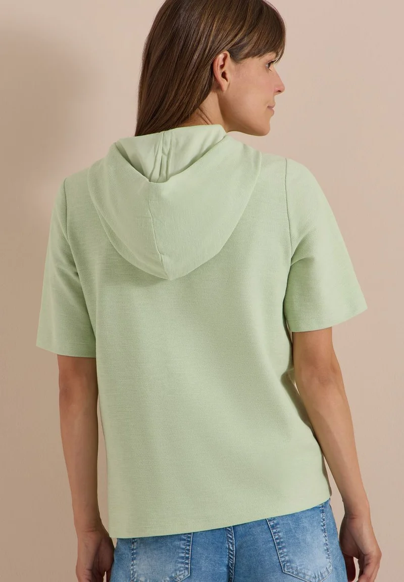 Kurzarm Shirt mit Kapuze und Wording