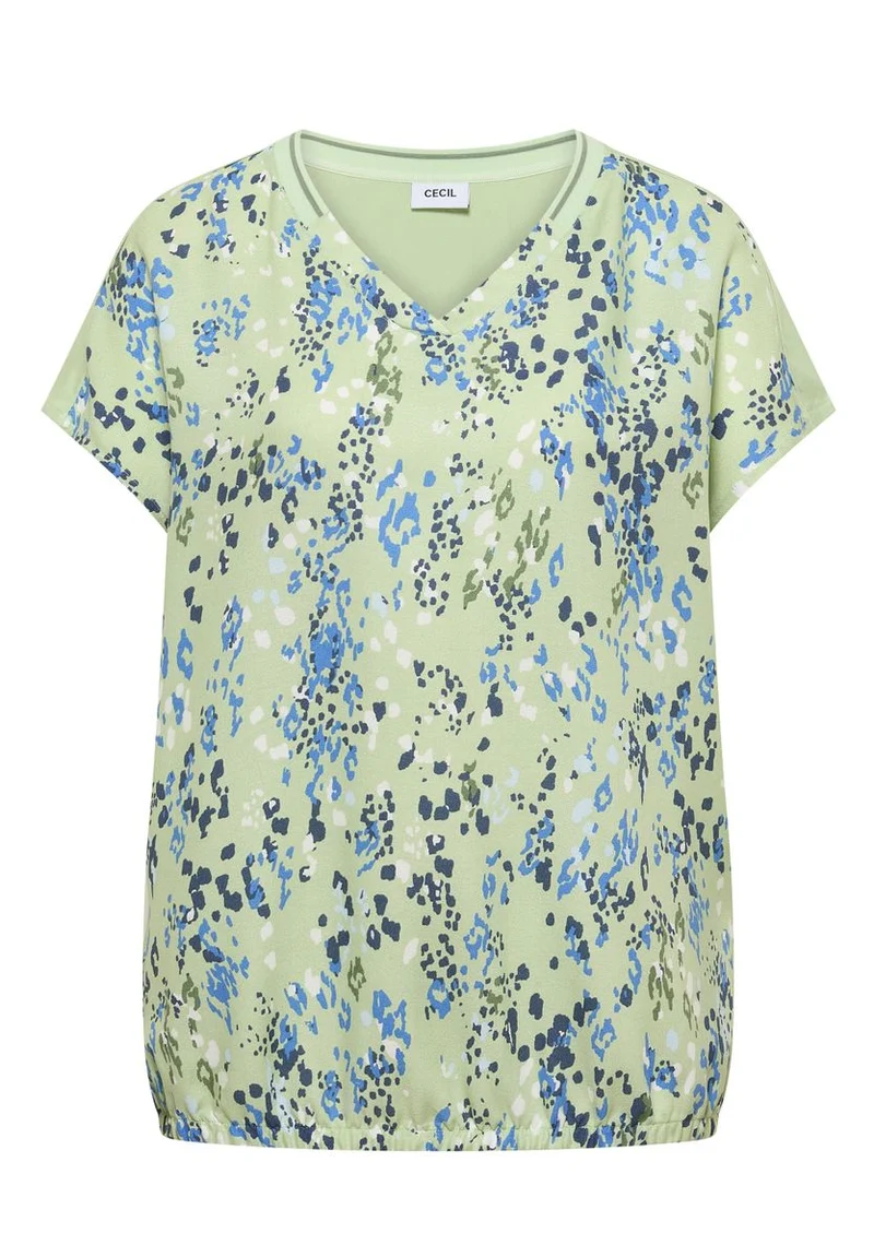 Kurzarm Blusenshirt mit Strukturmix