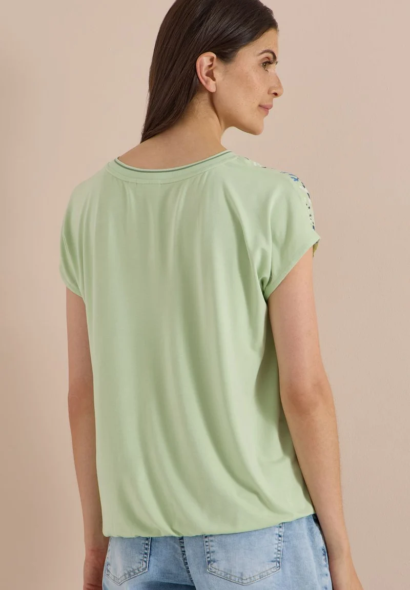 Kurzarm Blusenshirt mit Strukturmix