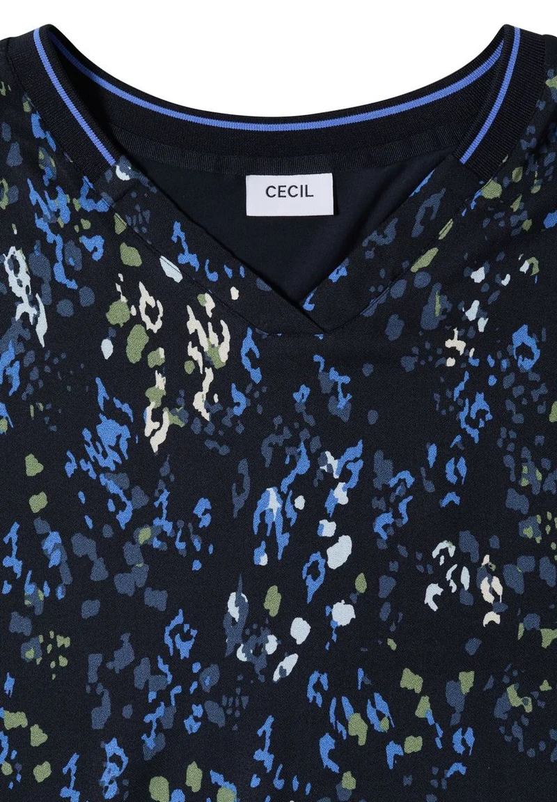 Kurzarm Blusenshirt mit Strukturmix
