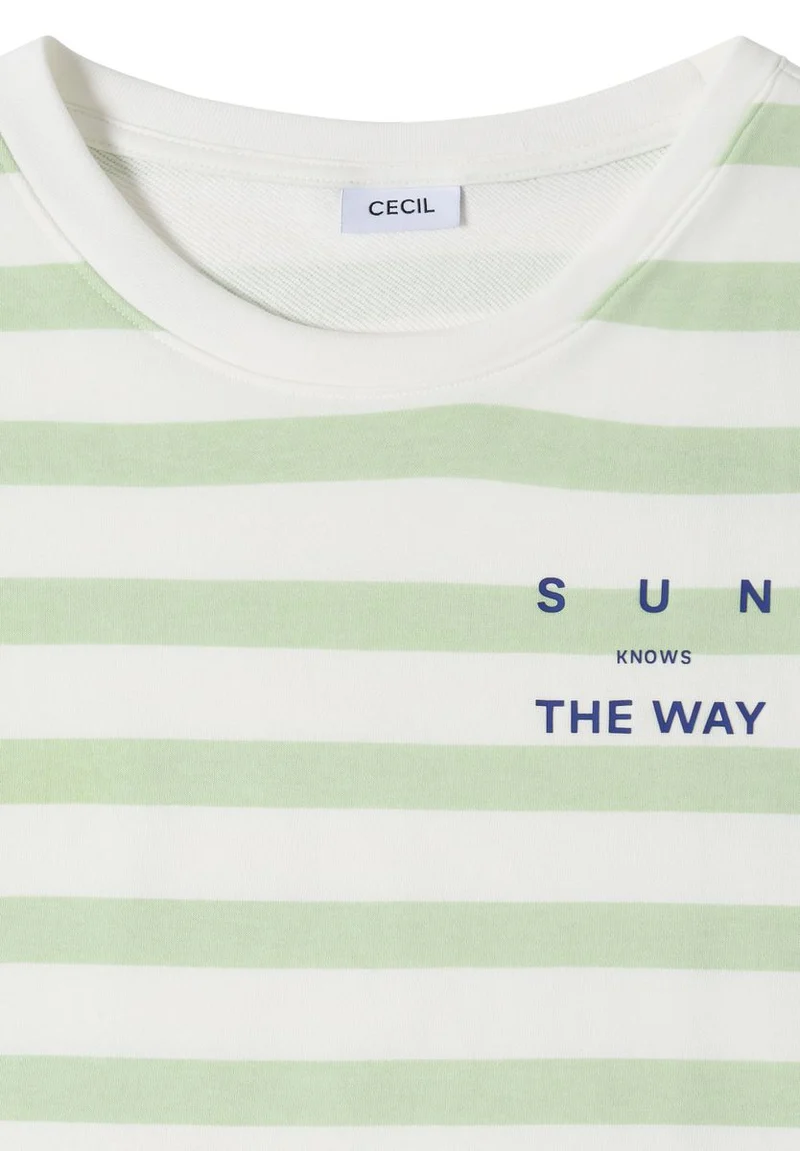 Halbarm Shirt mit Streifen und Wording-Detail