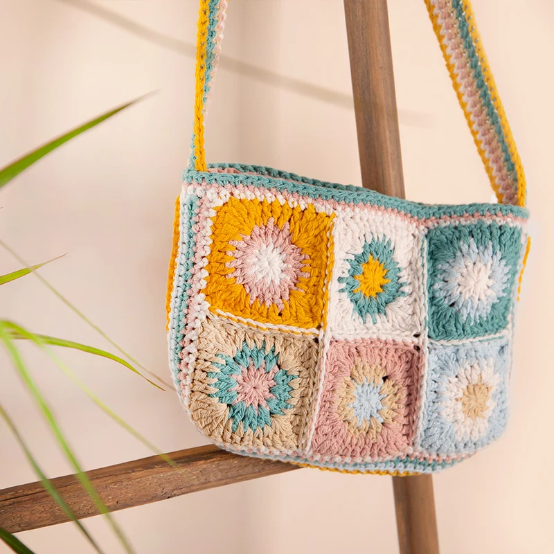 Häkelpaket „Trendige Granny Square-Tasche“