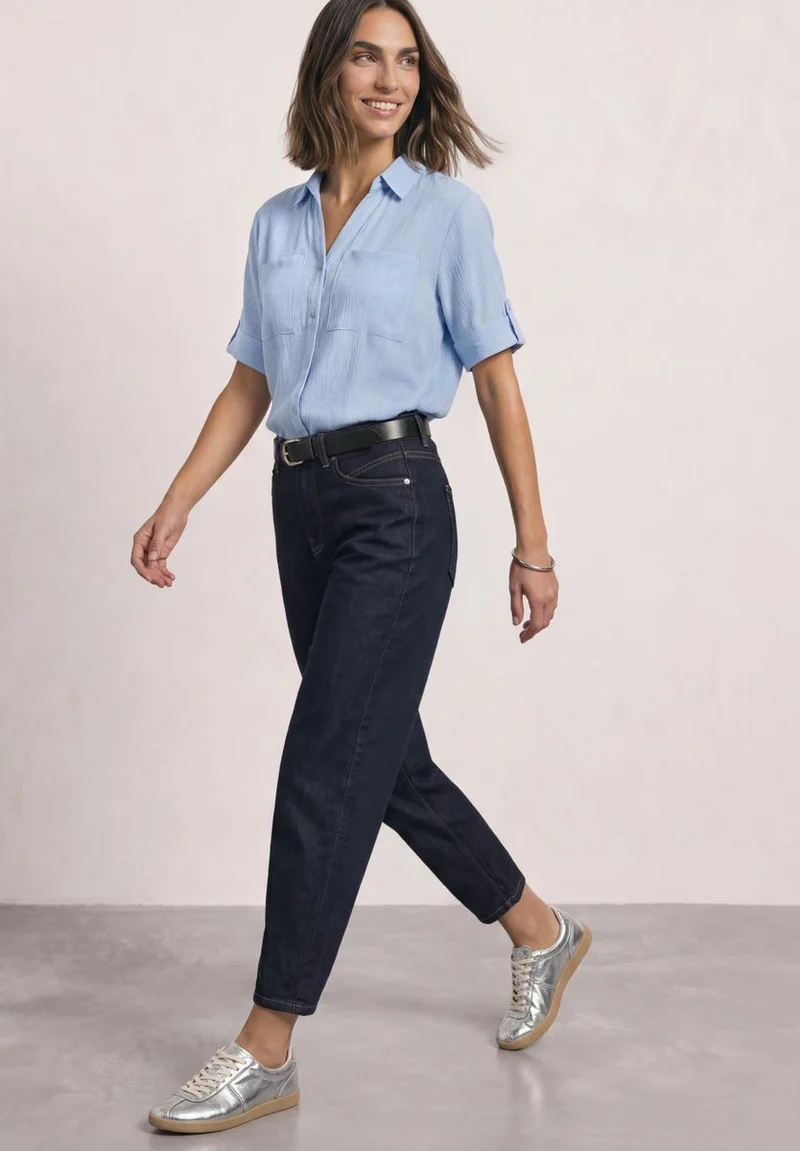 High Waist Barrel Leg Jeans im Loose Fit