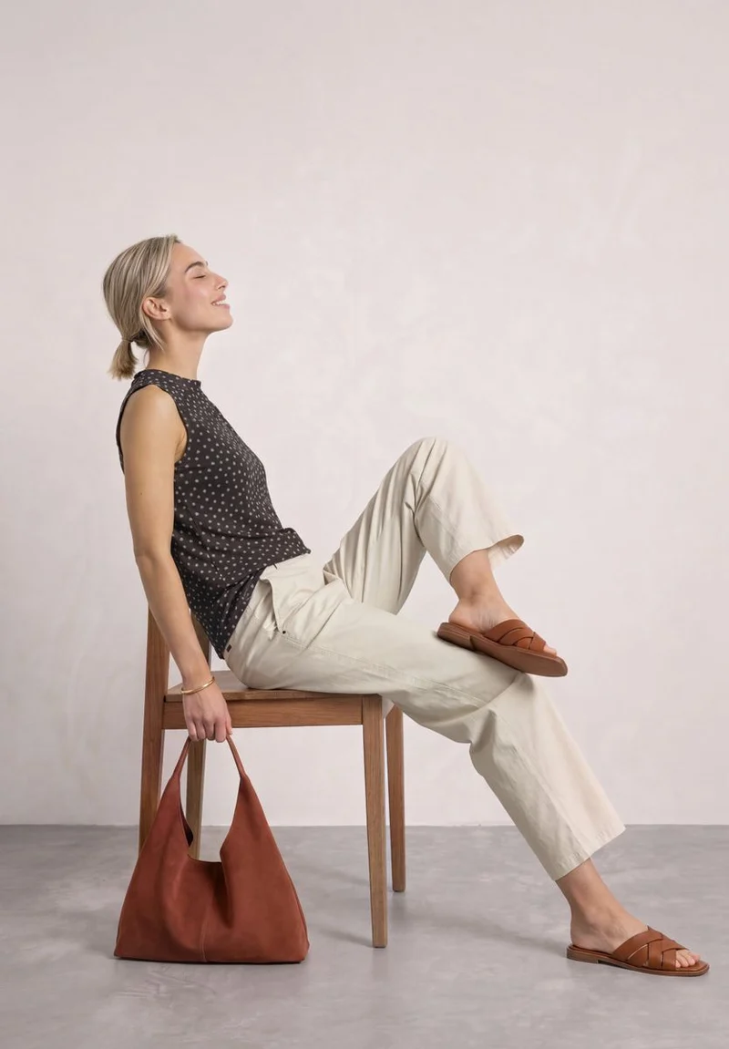 Turtle Neck Top aus Mesh mit Print