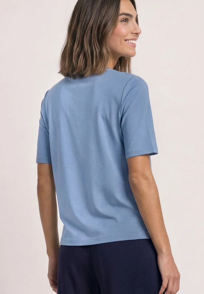 T-Shirt mit Rundhals und Kontrastdetail