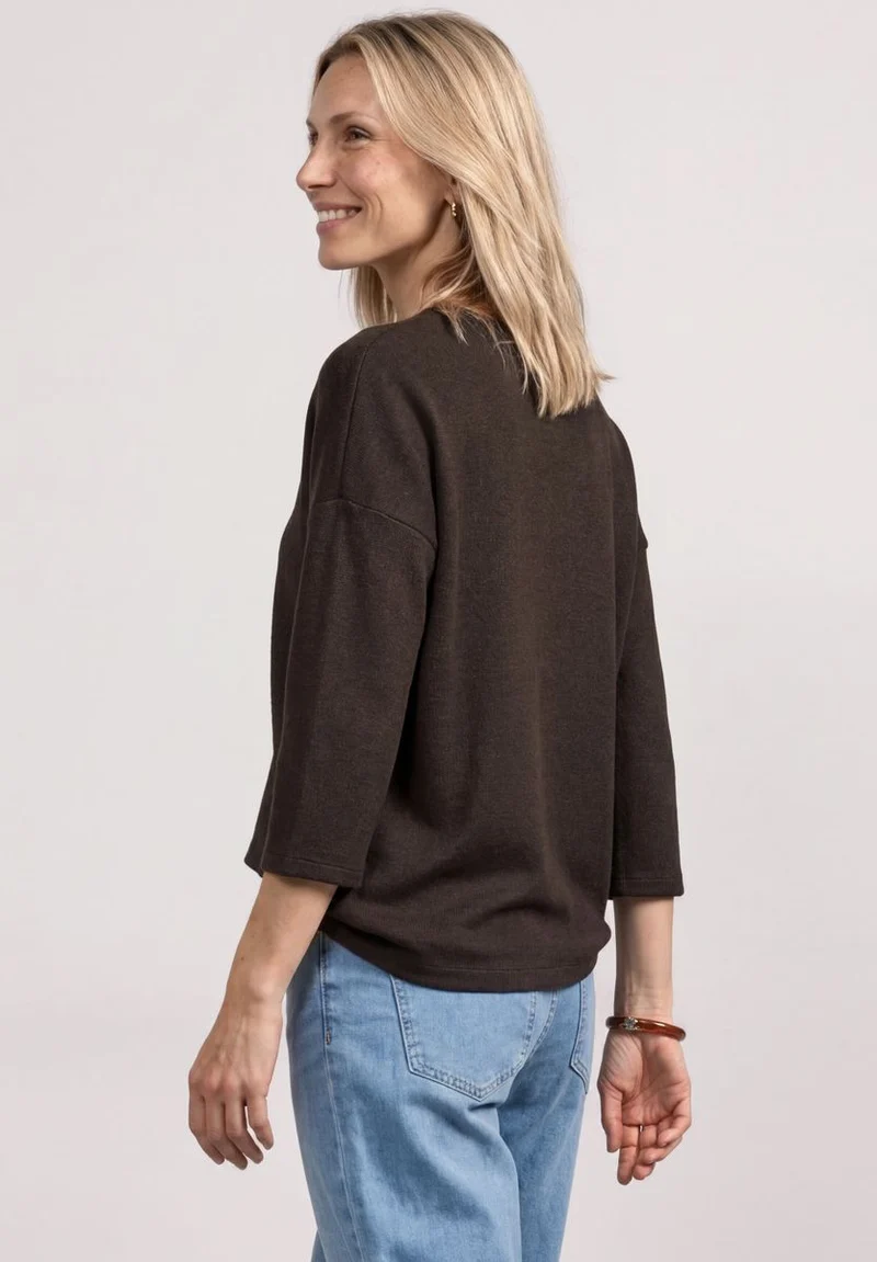 3/4-Arm Shirt in Strick-Optik