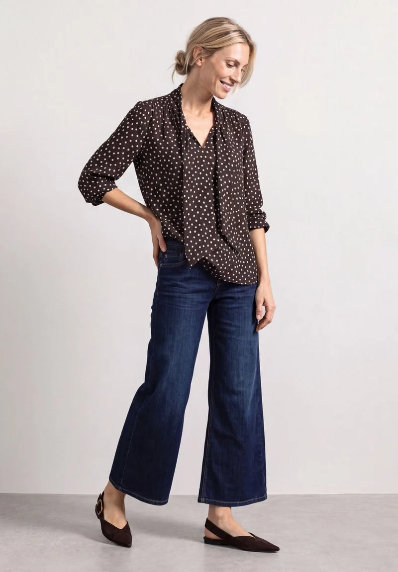 Langarm Bluse mit Schleifendetail