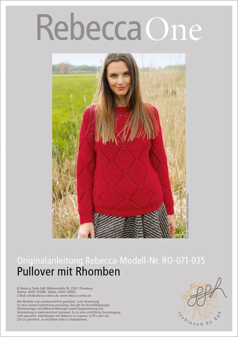 Strickanleitung - Pullover mit Rhombe