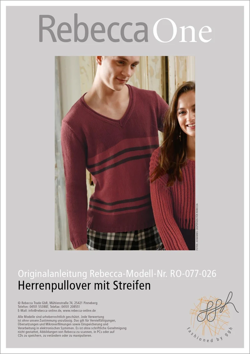 Strickanleitung - Gestreifter Herrenpullover