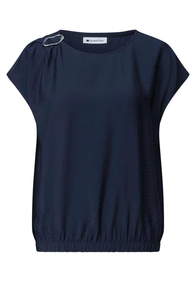 Blusenshirt mit Rundhals und Schnallendetail