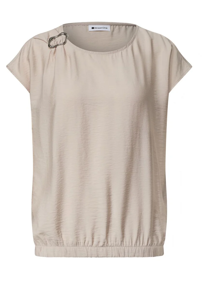 Blusenshirt mit Rundhals und Schnallendetail