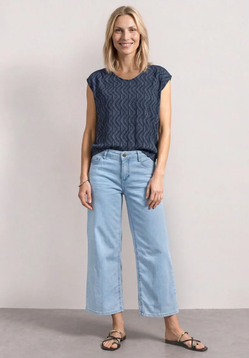 Dropped Shoulder Shirt mit Elastiksaum