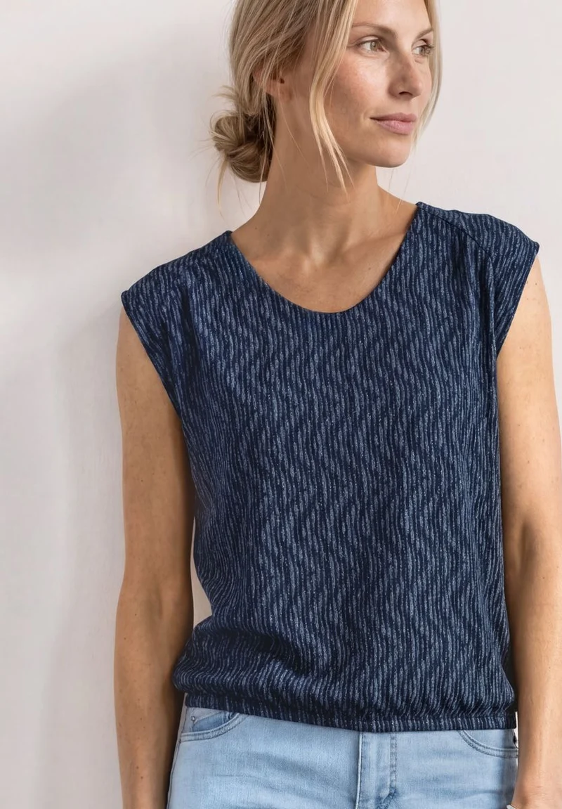 Dropped Shoulder Shirt mit Elastiksaum