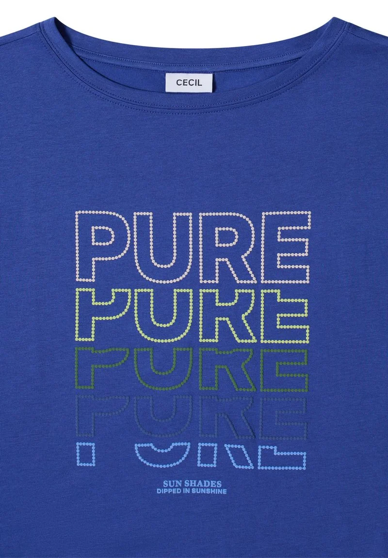 T-Shirt mit Boat Neck und Frontprint