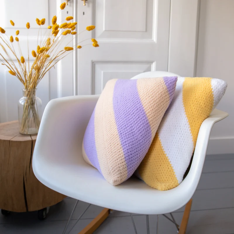 Felt-it Streifenkissen – Häkelpaket