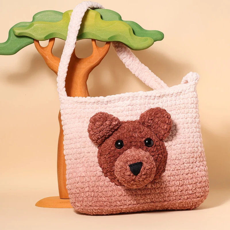 Häkelpaket für eine Tragetasche mit Bärchenmotiv – YarnZoo