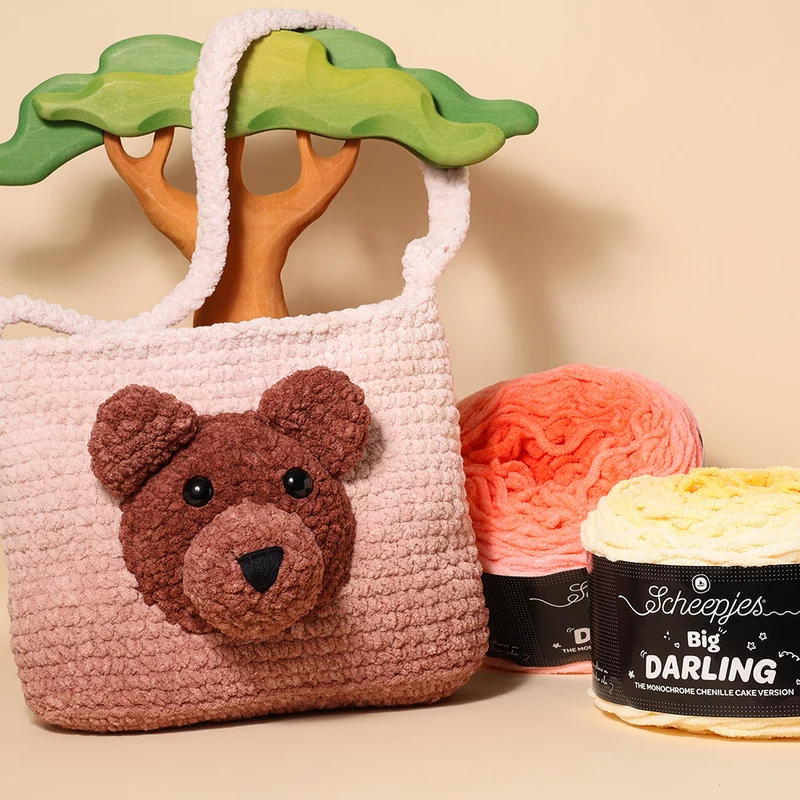 Häkelpaket für eine Tragetasche mit Bärchenmotiv – YarnZoo
