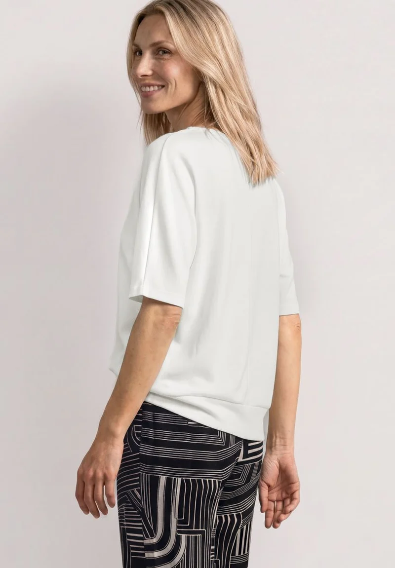Basic Shirt mit Boat Neck und Elastikbund