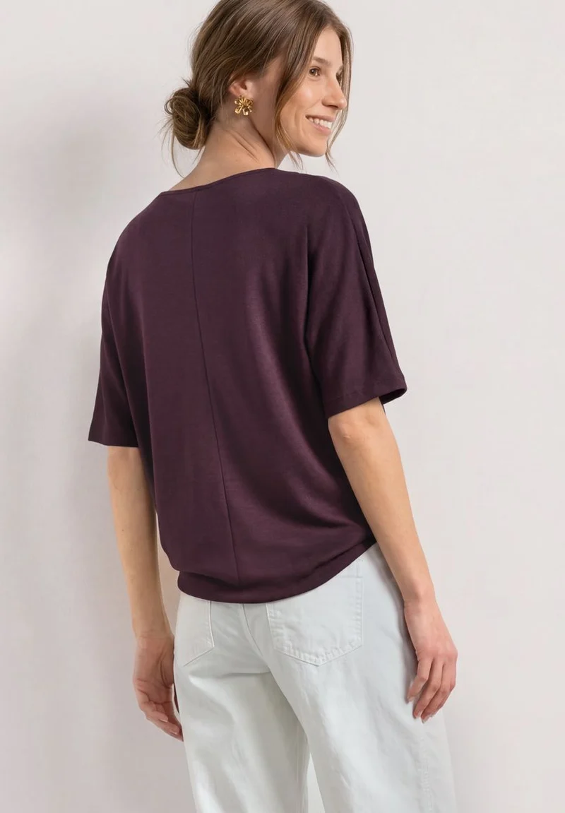 Basic Shirt mit Boat Neck und Elastikbund