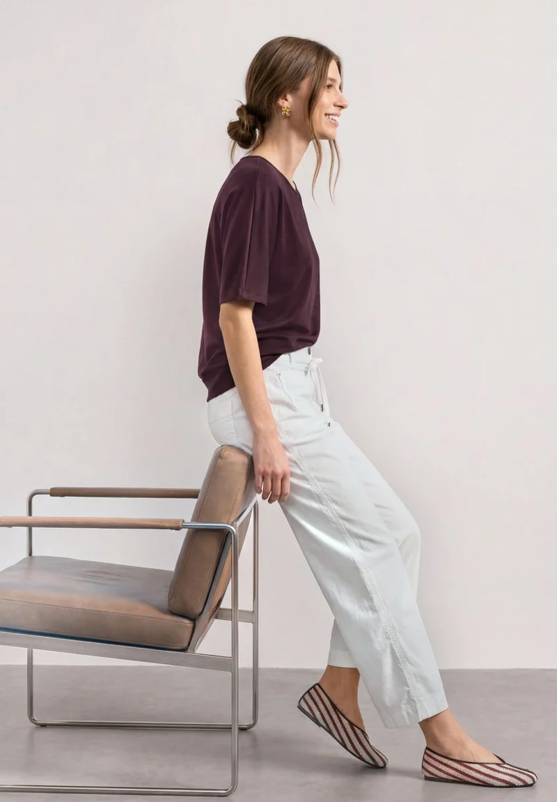 Basic Shirt mit Boat Neck und Elastikbund