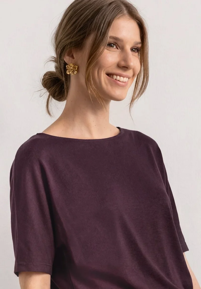 Basic Shirt mit Boat Neck und Elastikbund