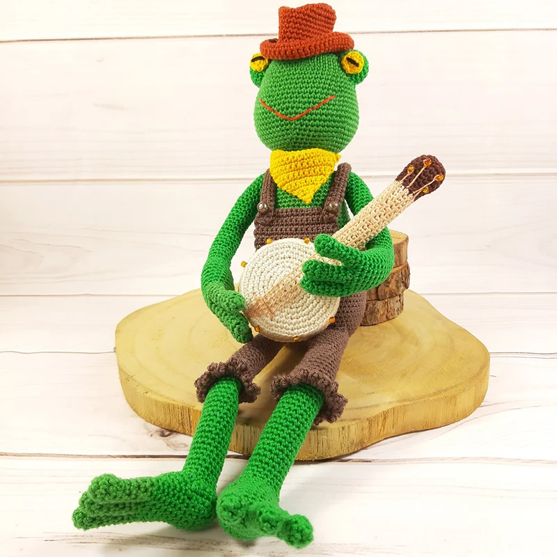 Nelson der Frosch und sein Banjo – Häkelpaket – CB's Creations