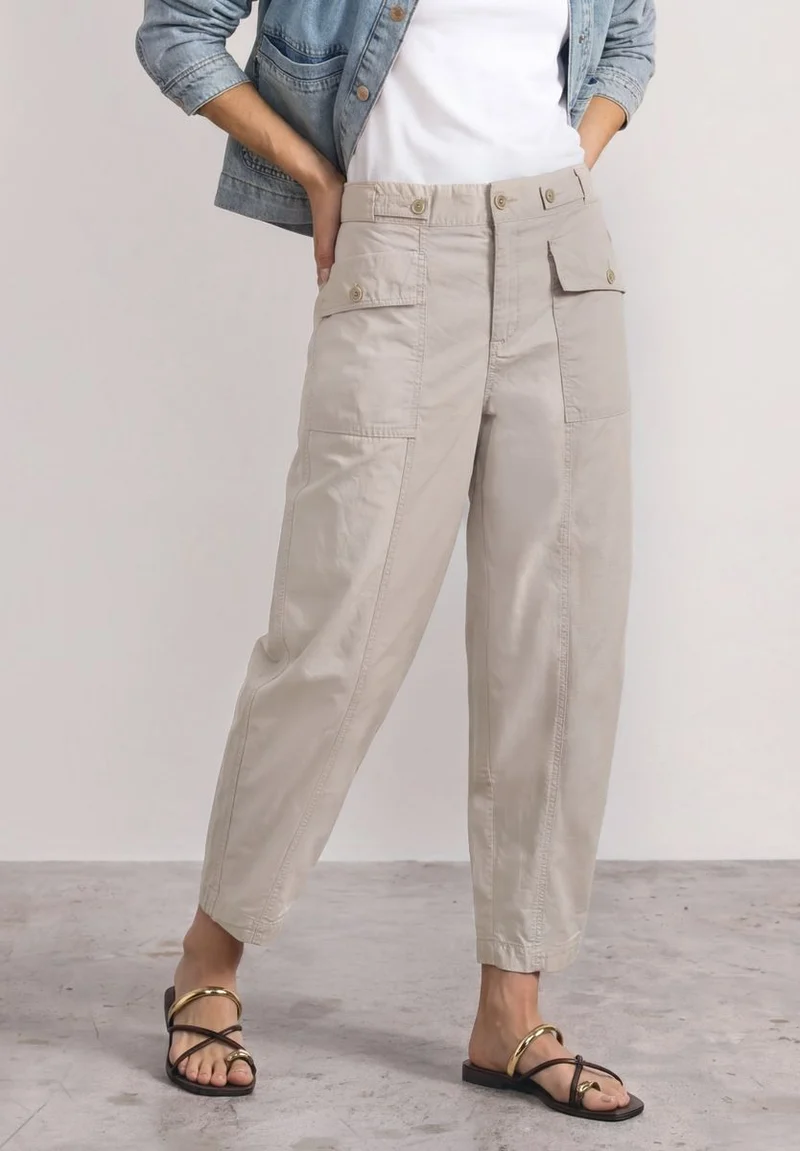 High Waist Barrel Leg Hose im Casual Fit
