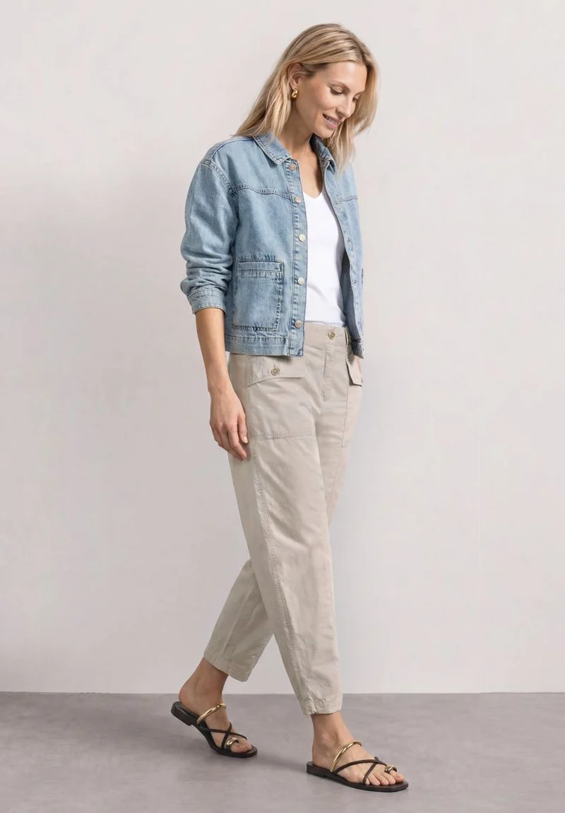 High Waist Barrel Leg Hose im Casual Fit
