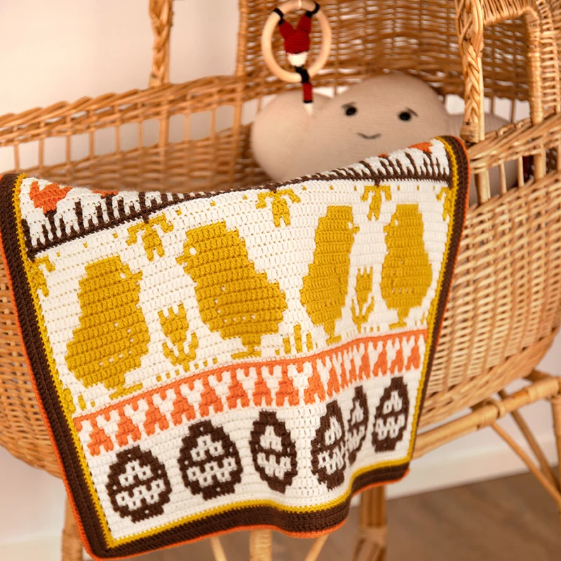 Häkelpaket „Spring into Easter“-Decke (Babyversion)