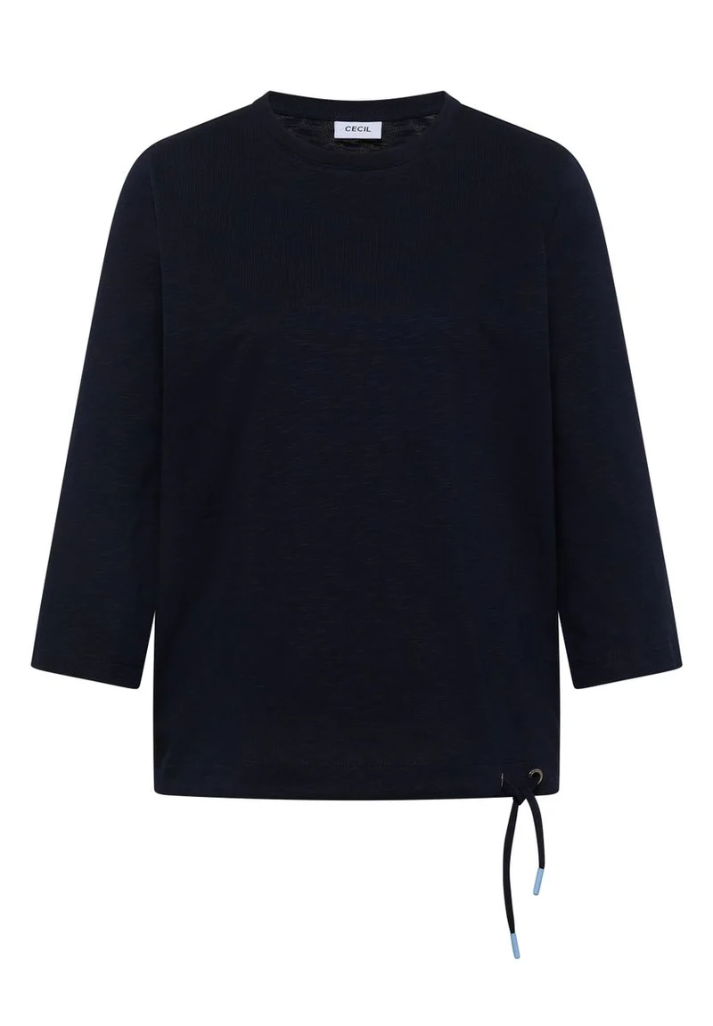 3/4-Arm Shirt mit Rundhals in Unifarbe