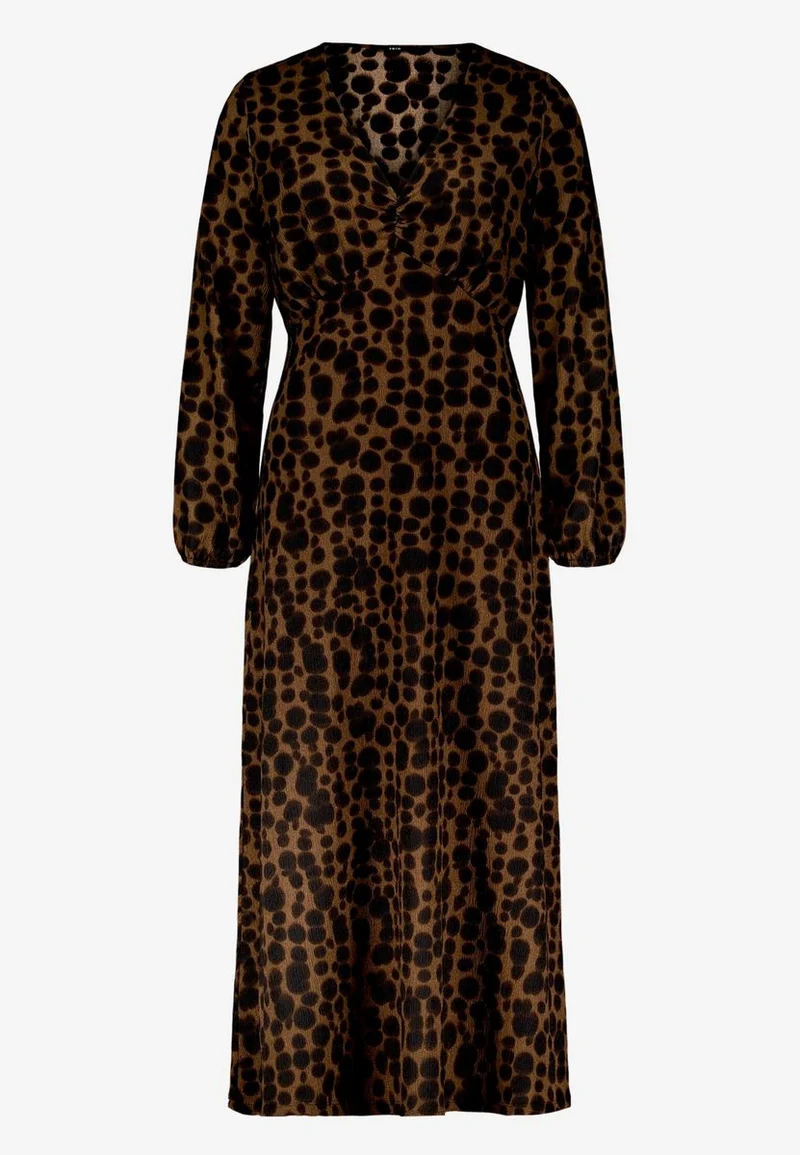 Gemustertes Maxikleid mit V-Ausschnitt
