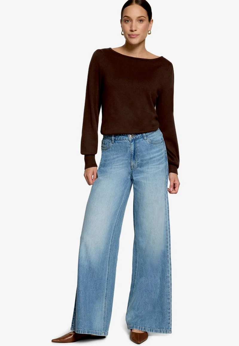 Feinstrickpullover mit U-Boot Ausschnitt
