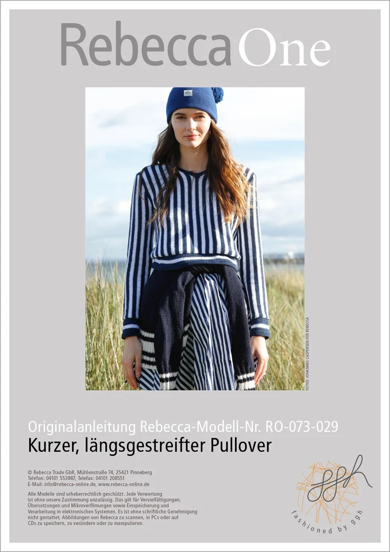 Strickanleitung - kurzer längsgestreifter Pullover