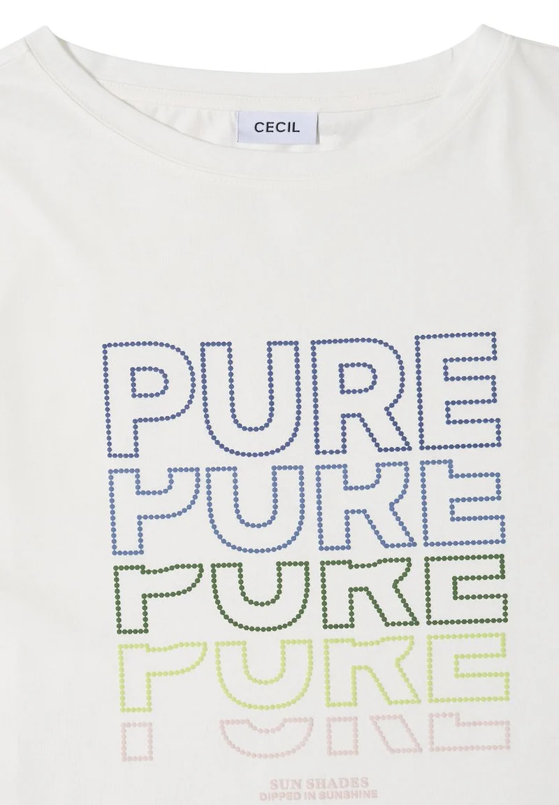 T-Shirt mit Boat Neck und Frontprint