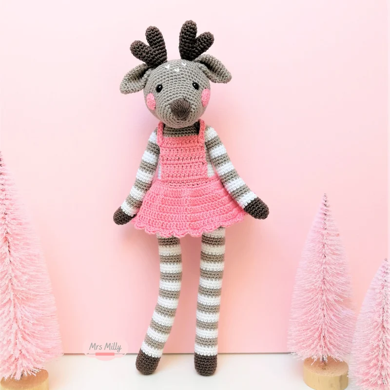 Amigurumi-Häkelpaket „Rentier Dakota“ – Mrs. Milly