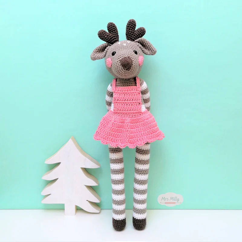 Amigurumi-Häkelpaket „Rentier Dakota“ – Mrs. Milly