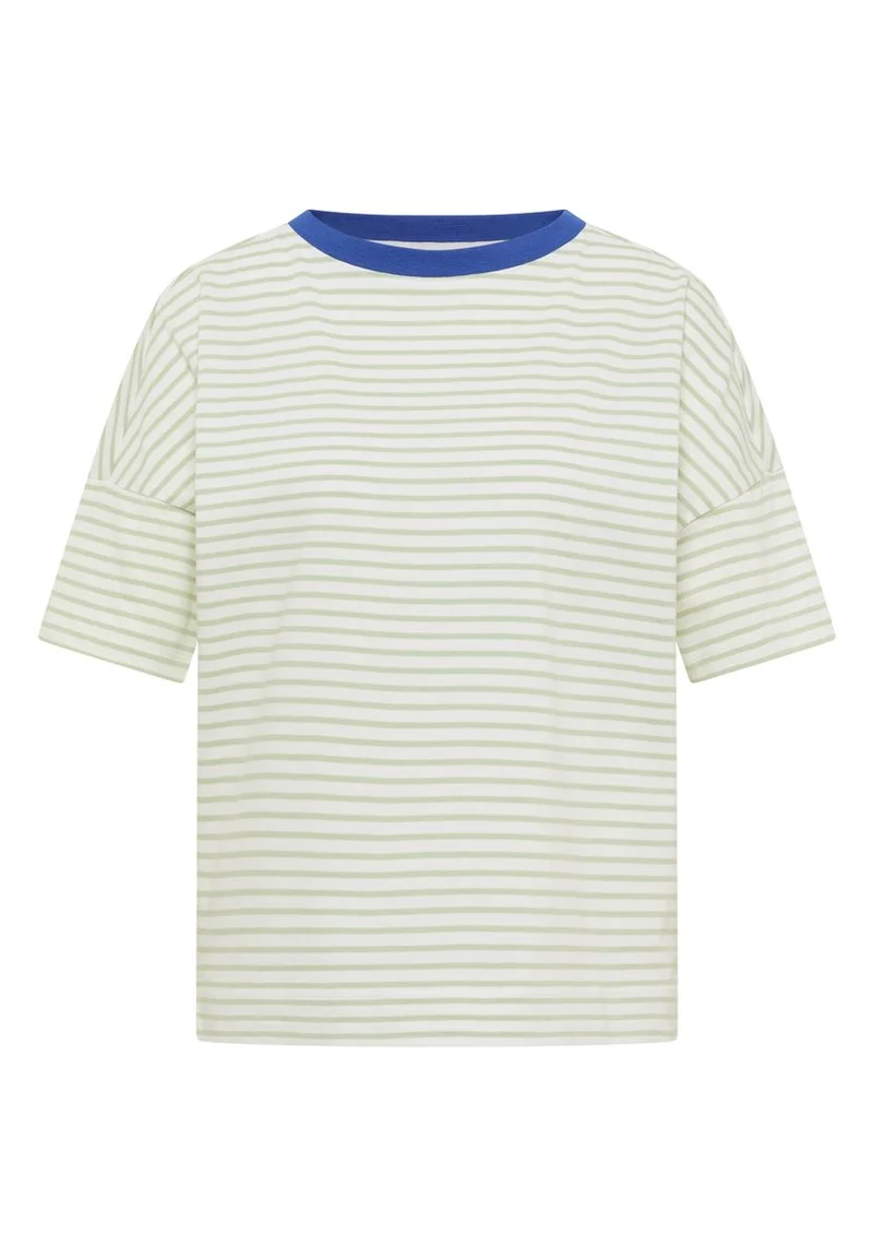 T-Shirt mit Streifen und Kontrastdetail
