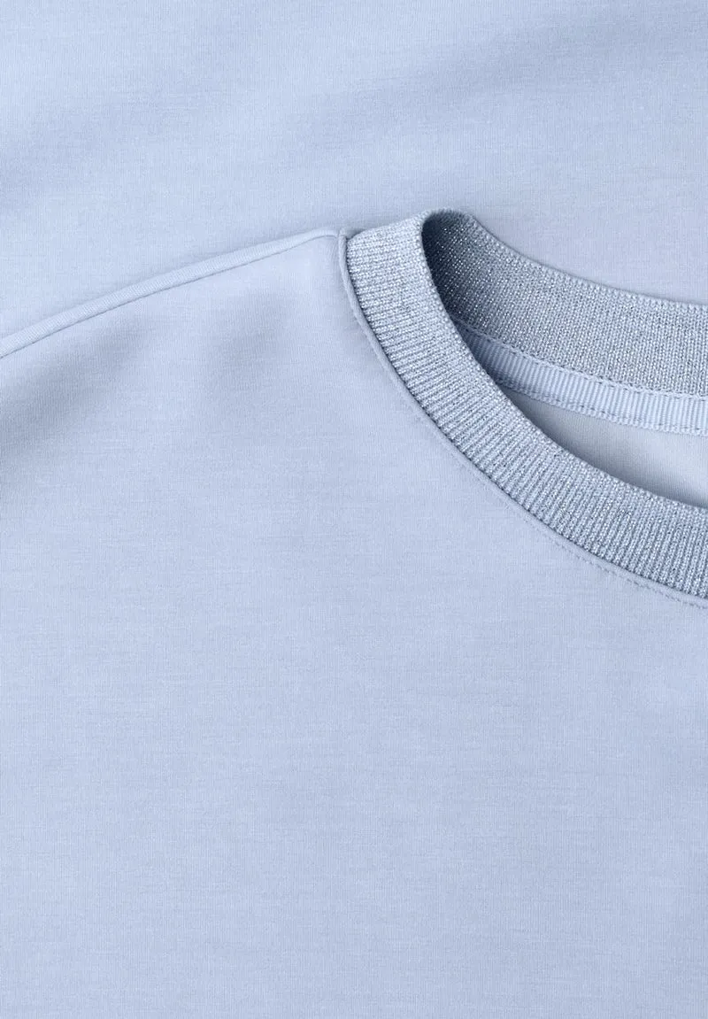 T-Shirt im Silk-Look mit Rundhals