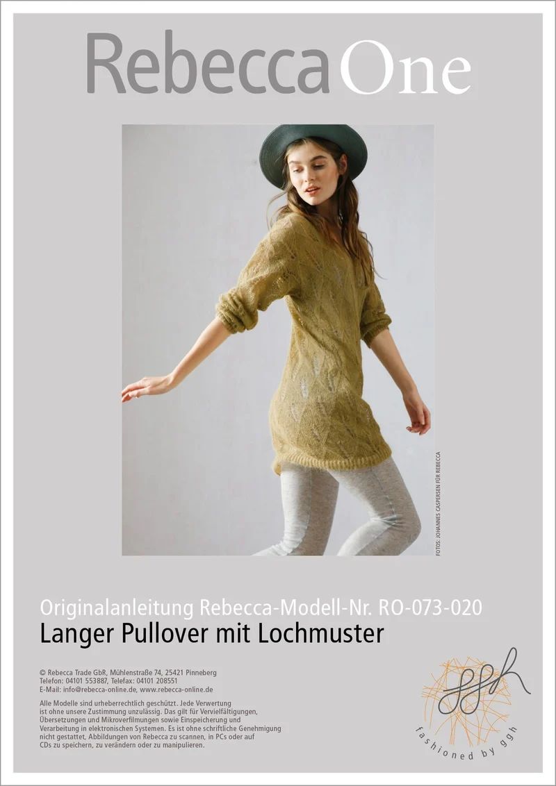Strickanleitung - Langer Pullover mit Lochmuster