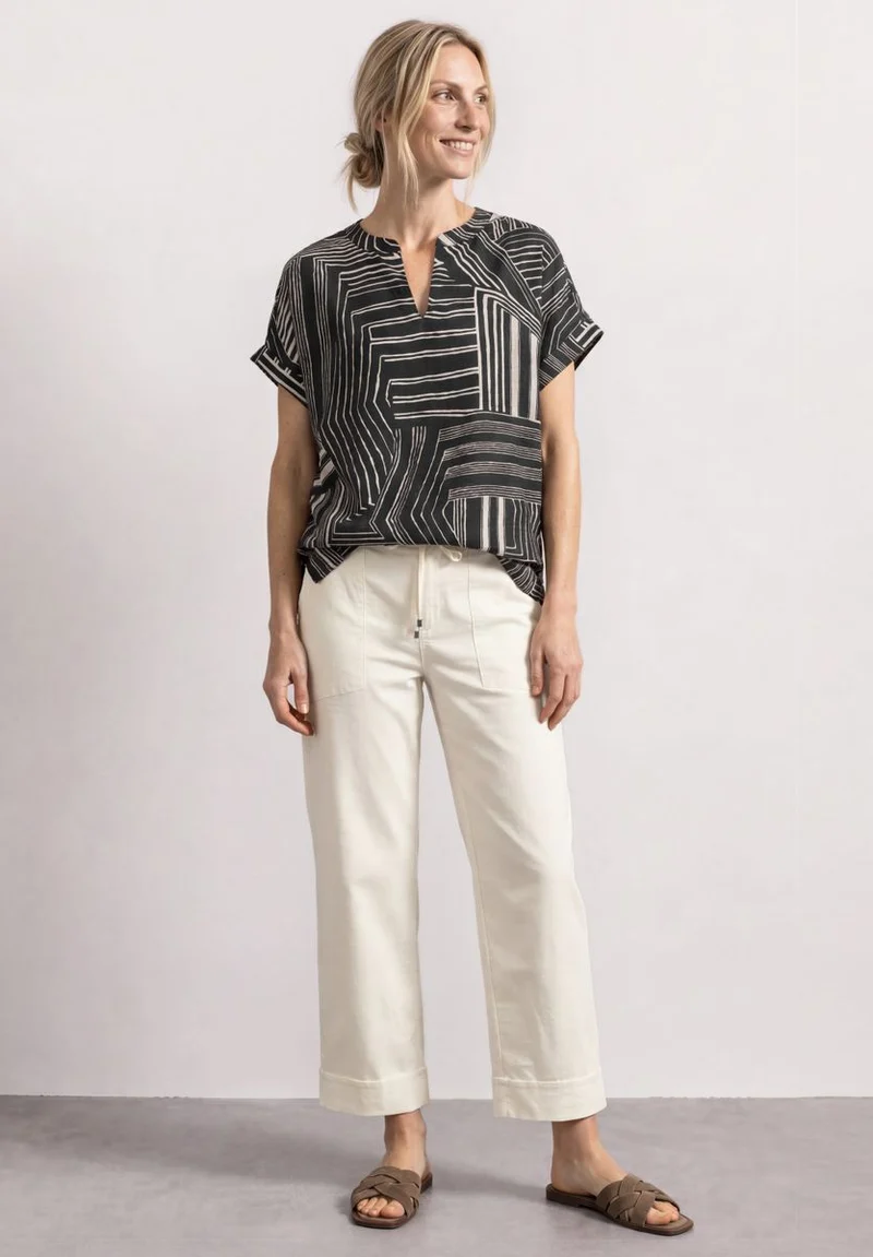 Dropped Shoulder Shirt mit Split Neck