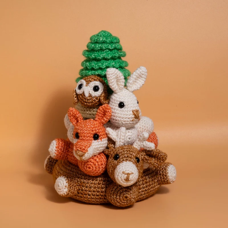YarnZoo – Waldtiere-Stapelturm-Häkelpaket