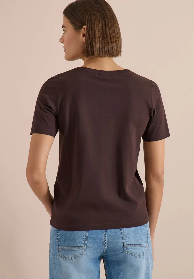 T-Shirt mit Boat Neck und Wording Artwork