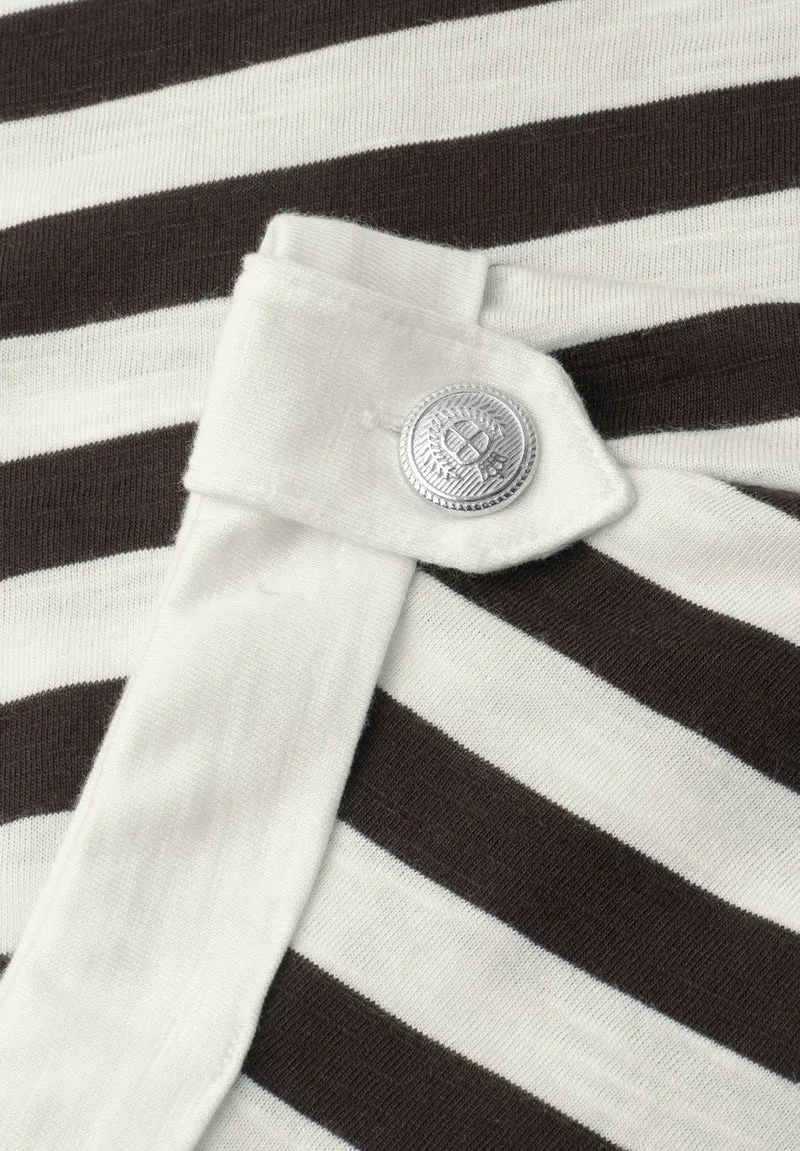 T-Shirt mit Rundhals und Knopfdetail