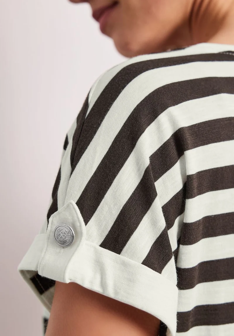 T-Shirt mit Rundhals und Knopfdetail