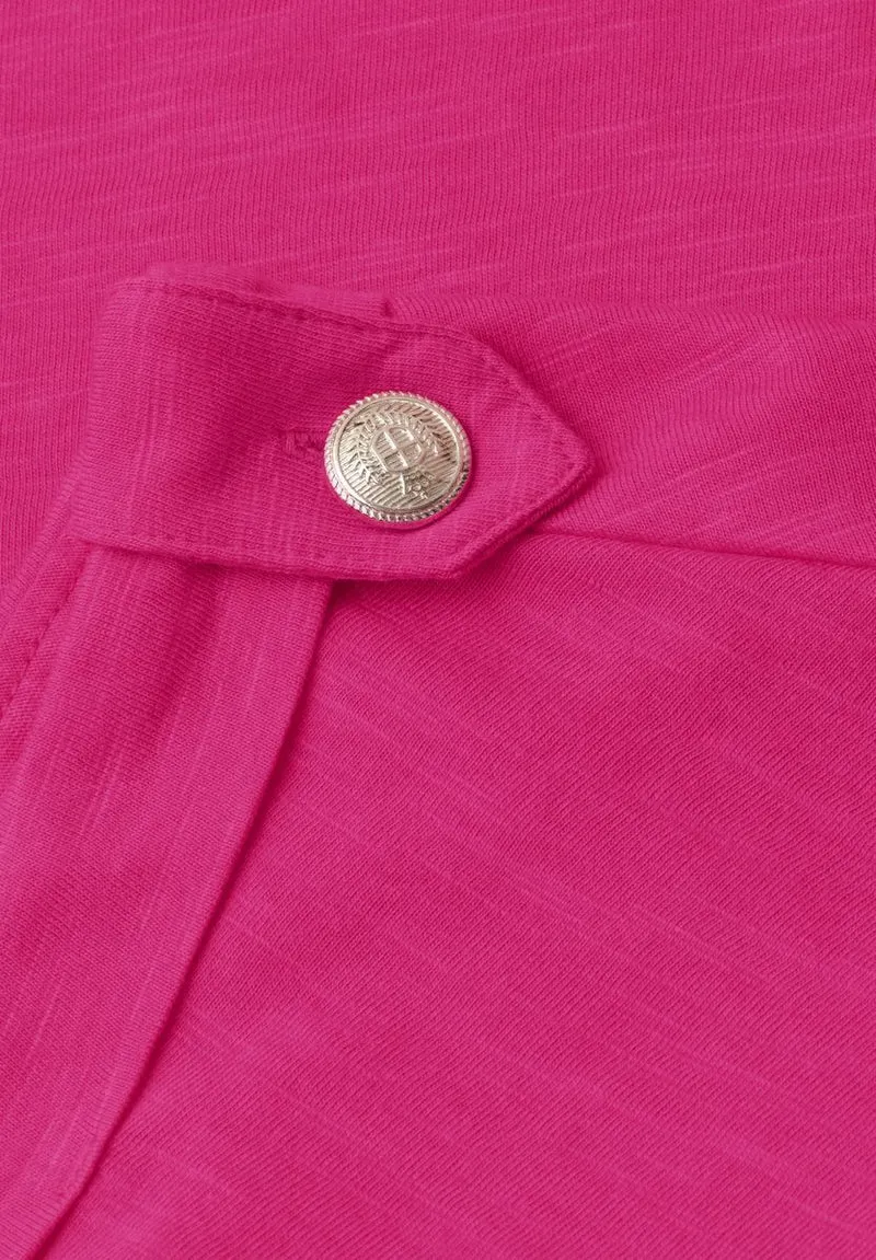 T-Shirt mit Rundhals und Knopfdetails
