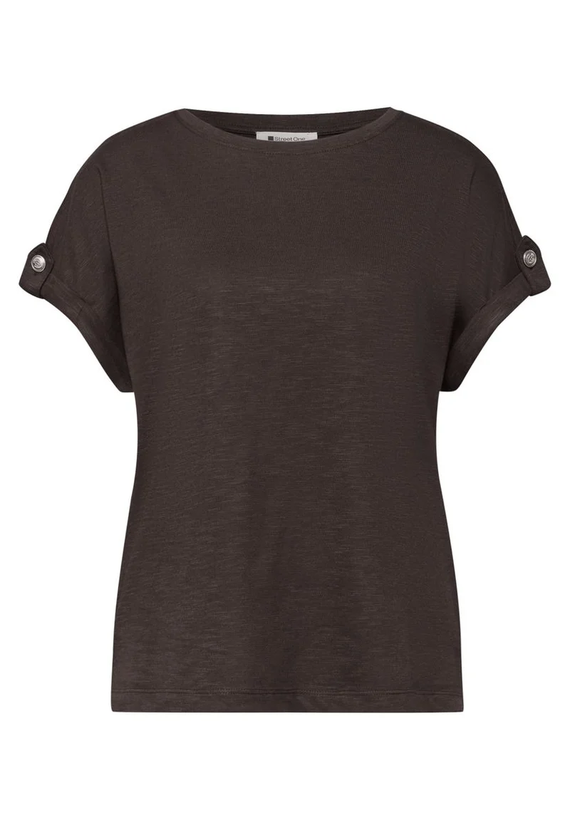 T-Shirt mit Rundhals und Knopfdetails