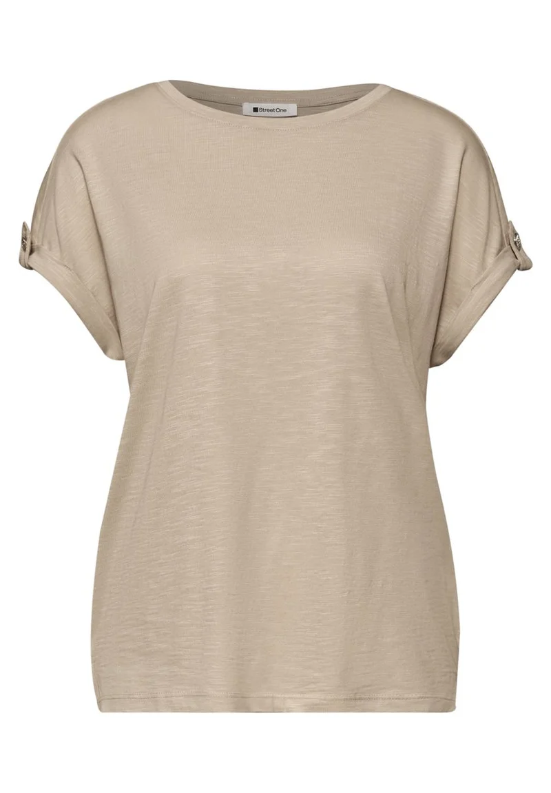 T-Shirt mit Rundhals und Knopfdetails