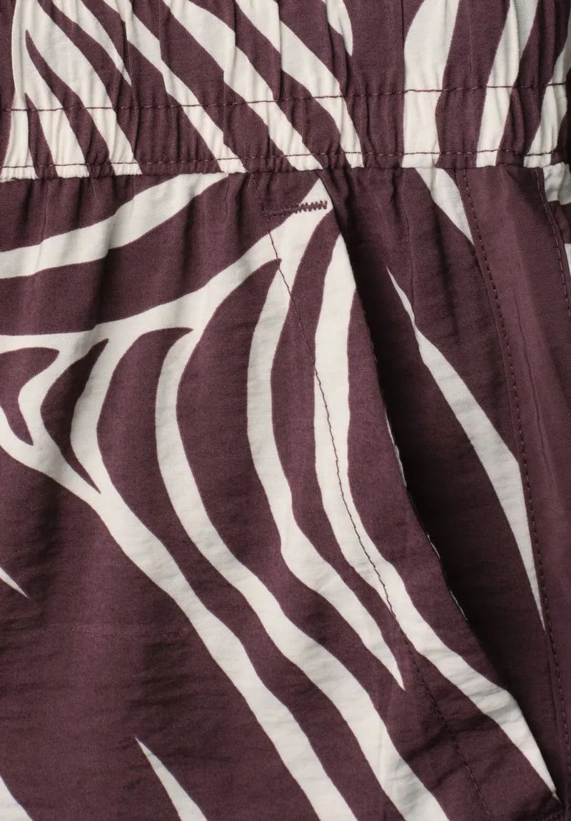 Wide Leg Hose mit Print und Gallonstreifen