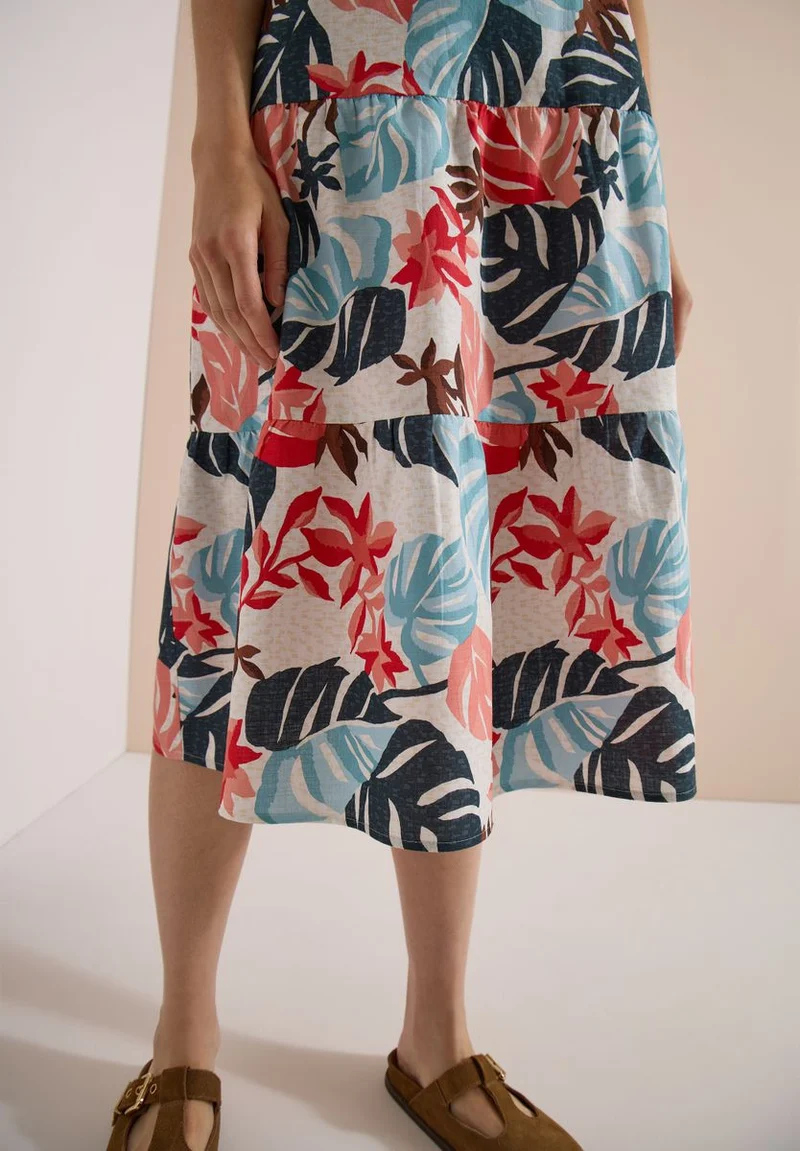 Midikleid mit V-Neck und Print
