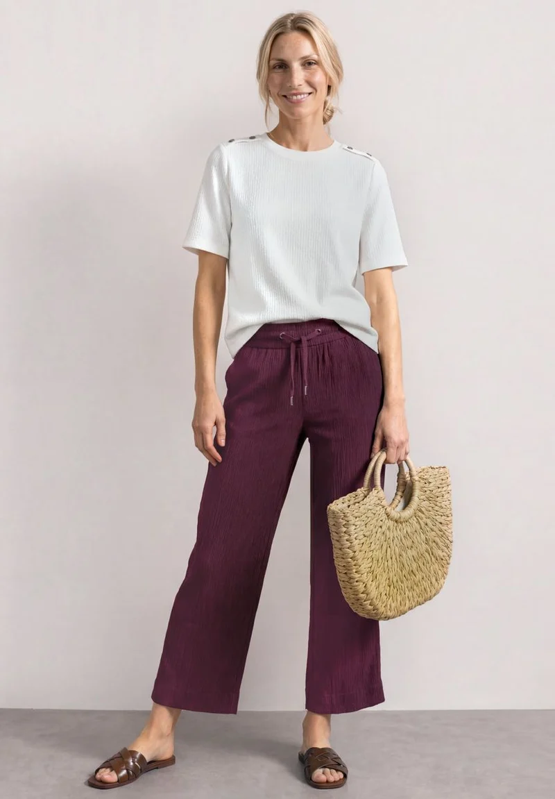 Mid Waist Wide Leg Hose im Loose Fit